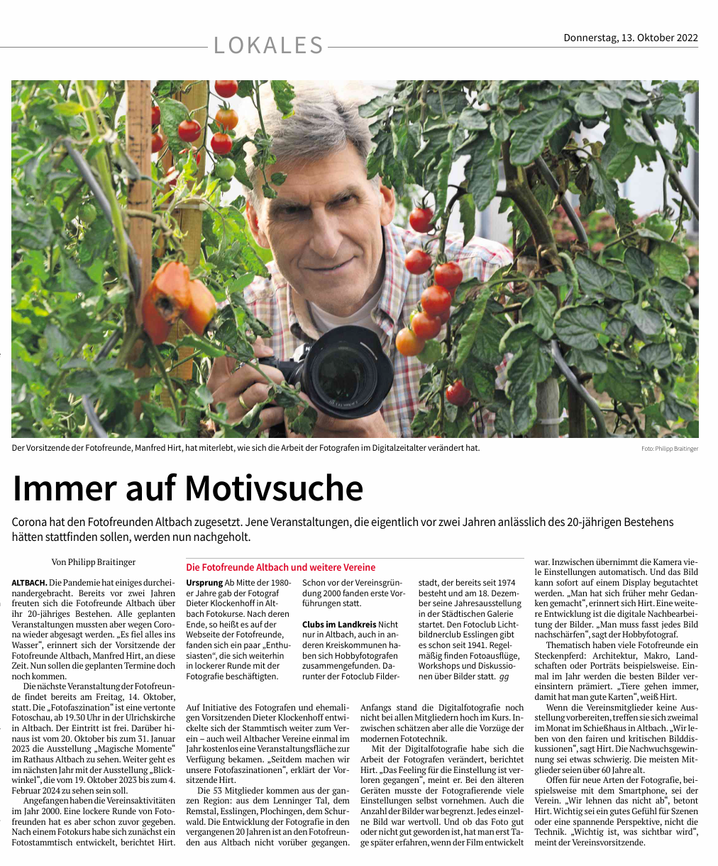 Immer auf Motivsuche - Esslinger Zeitung